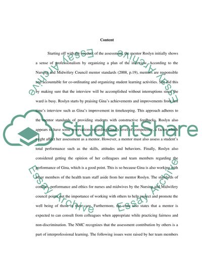 Critical Analysis of Decision-making of a Student Nurse Assessment Process