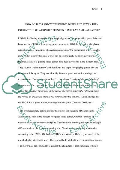 JRPGs and Western RPGs in the Relationship between Gameplay and Narrative