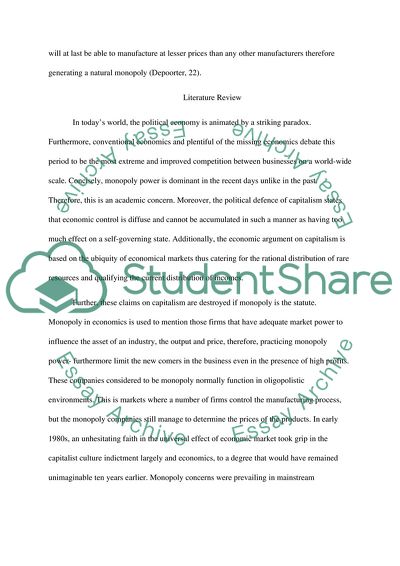 Origin of Modern Monopoly State