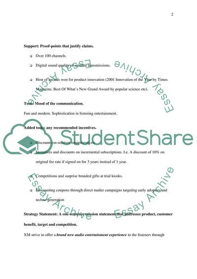 Creative Action Plan XM Satellite Radio