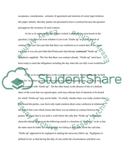 Analysis of Pontecaster Car Rally Case