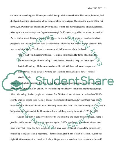 The Invisible Man written by H.G. Wells