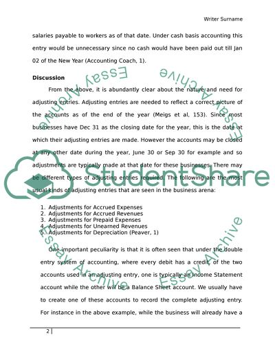 The Nature of Adjusting Entries