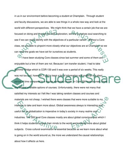 Core Reflection on College