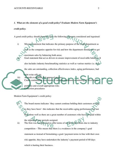 The Elements of a Good Credit Policy and Implications of Increased Receivables