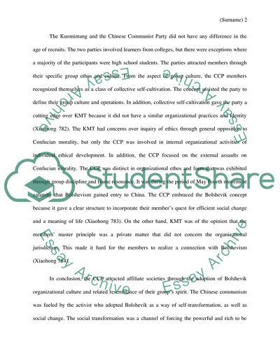 The Kuomintang and the Chinese Communist Party