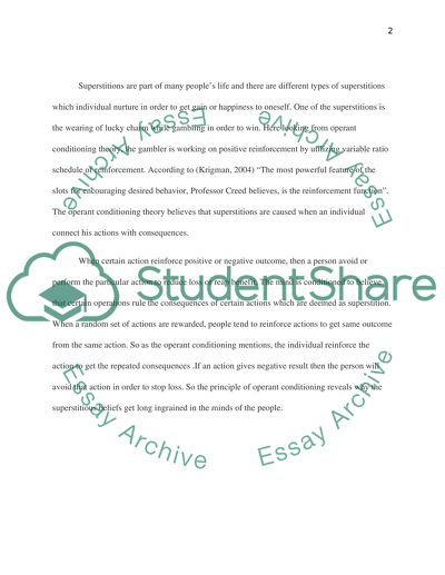 Operant Conditioning and Superstitions