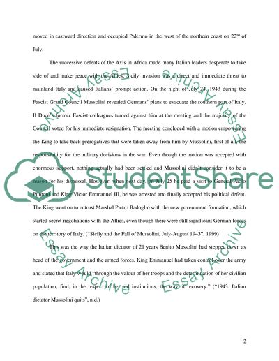 Mussolinis Ousting from Power in July 1943