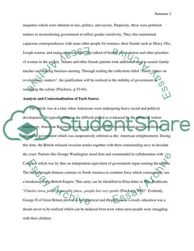 The View on American Revolution through Correspondence of that Times