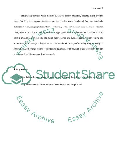 Summary of Genesis Chapter 27 to 24