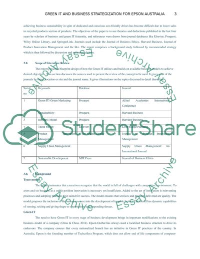 Green IT and Business Strategization for Epson Australia