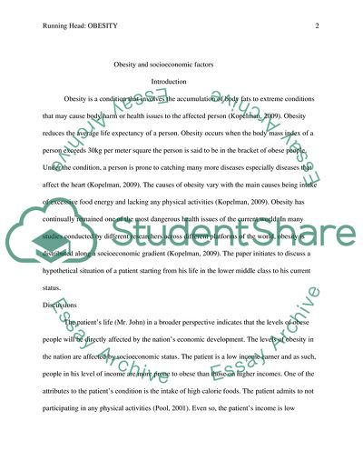 Obesity and Socioeconomic Factors