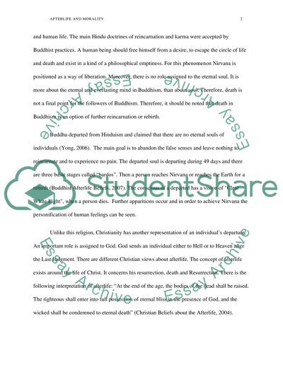 Afterlife in Christianity and Bardos Buddhism