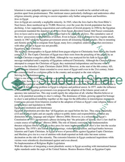 Coexistence of Religion in Egypt