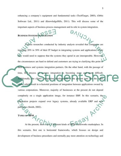 Business Process Management in Systems Integration