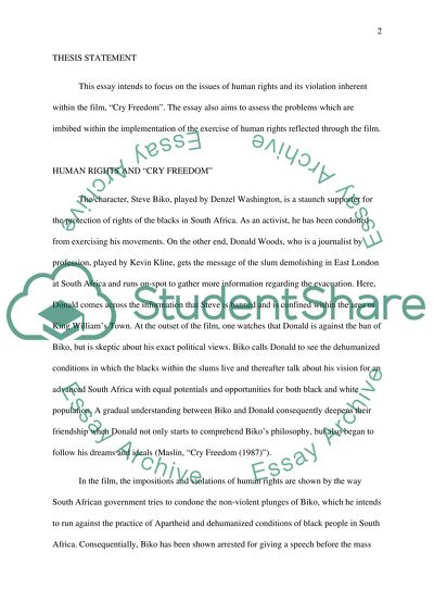 Cry Freedom and Issues of Human Rights