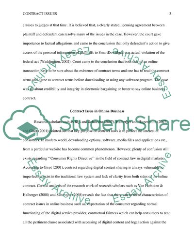 Contract Issues in Online Business