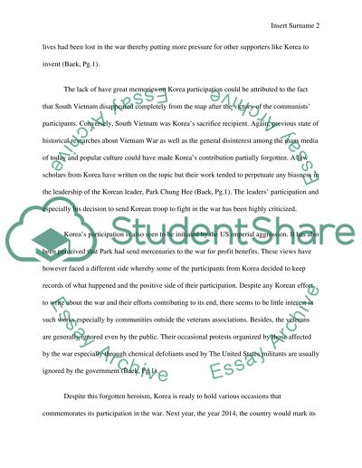 Perceptions of Koreas Role in the Vietnam War