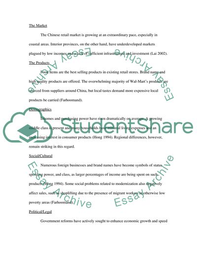 Wal-Marts Entry into Chinese Retail Market