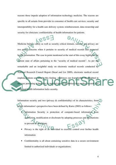 Security Of Medical Records and Protected Health Information