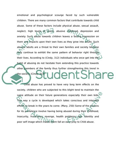 Child abuse problem within my community and propose a solution