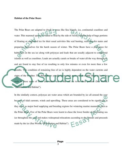 Pollution: Habitat of the Polar Bears