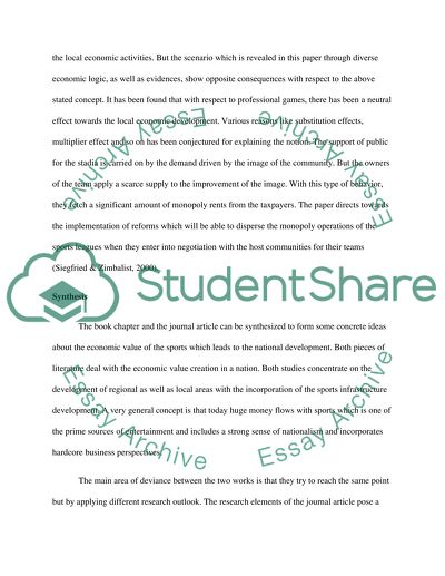 The Economic Value of Sports on National Development