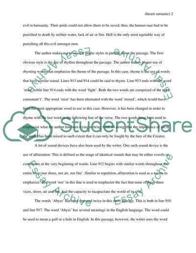 Analysis of Paradise Lost, Book 2, lines 910 through 927
