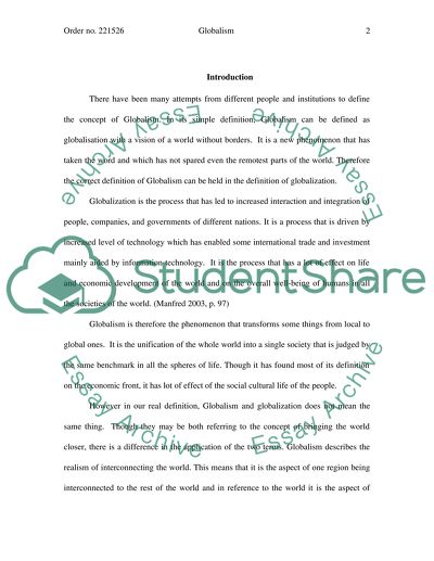 The Concept of Globalism