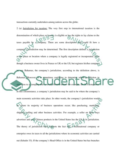 The Concept of International Taxation