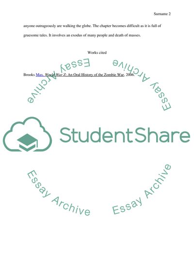 Blame as a Chapter of World War Z