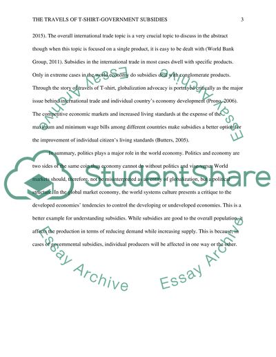 The Travels of a T-Shirt - Government Subsidies