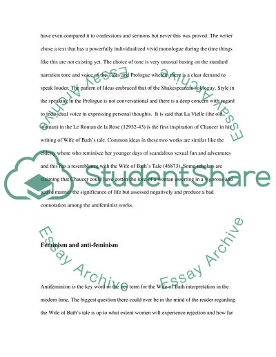 The Wife of Baths Prologue and Tale