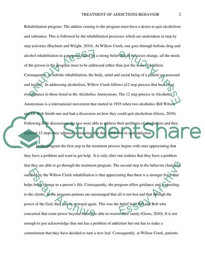 Treatment of Addictions Behavior