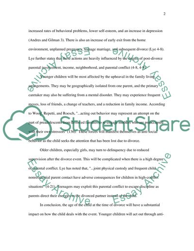 Children after Parents Divorce