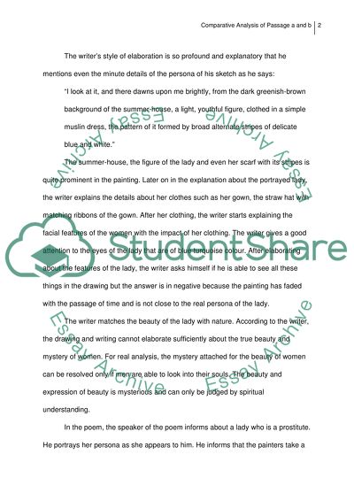 Close comparative analysis of two passages