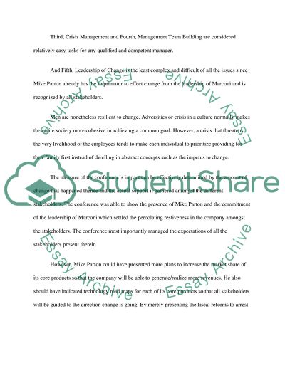 Marconi Jicks-Managing change in a company in severe crisis