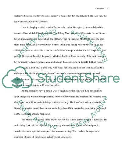 Mousetrap by Agatha Christie