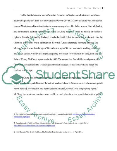 Social Activism of Nellie McClung