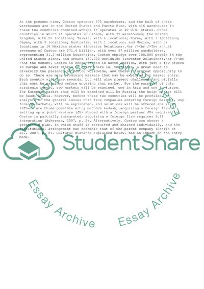 Costco in International Venture