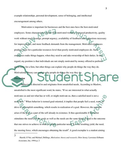 Human Motivation in Organization