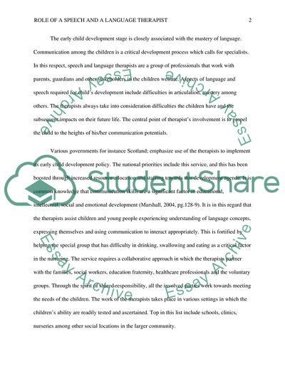 Aspects of Language and Speech Required for a Childs Development