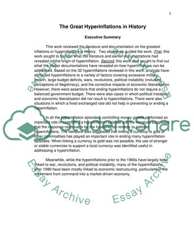 Great Hyperinflations in World History