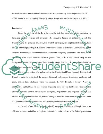 Strengthening U.S. Homeland Security Policies against Potential Islamic Jihad Union Attacks