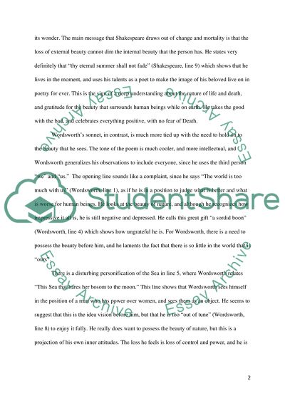 Love, Nature and Loss in Two Sonnets