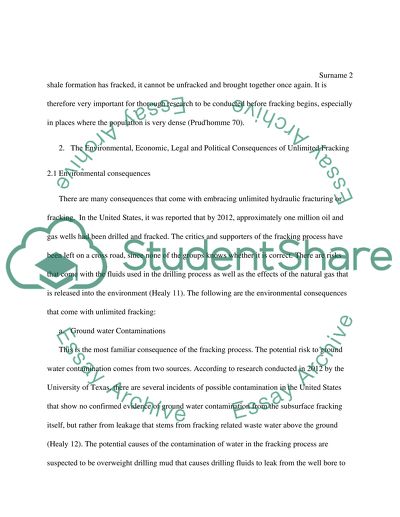 The Environmental, Economic, Legal, and Political Aspects of Fracking