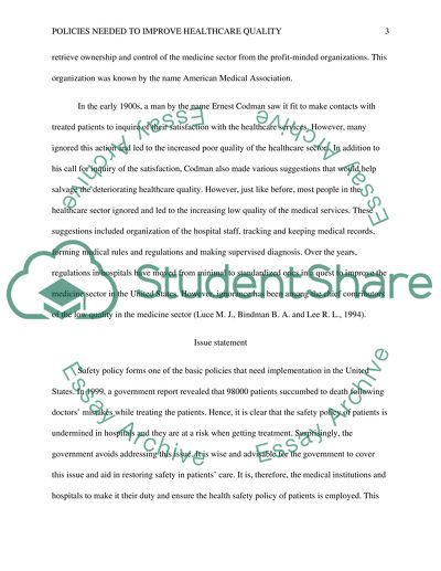 Policies Needed to Improve Healthcare Quality