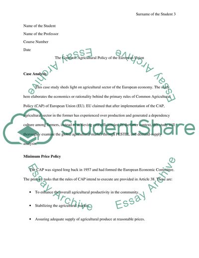 The Common Agricultural Policy of the European Union