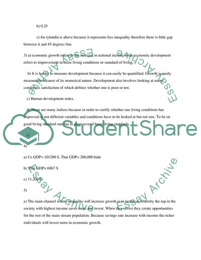 Problems in Economic Developments assignment