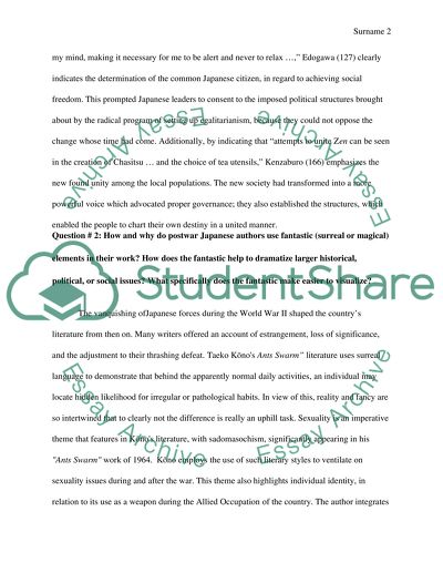 Post-war Japanese Writing